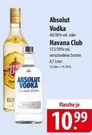 Famila Nord Ost Absolut Vodka oder Havana Club Angebot