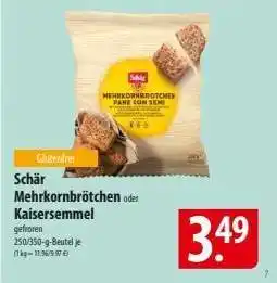 Famila Nord Ost Schär Mehrkornbrötchen oder Kaisersemmel Angebot