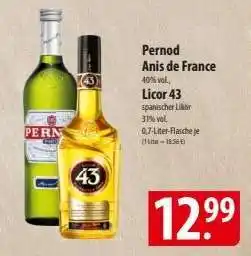 Famila Nord Ost Pernod Anis de France / Licor 43 Angebot