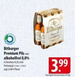 Famila Nord Ost Bitburger Premium Pils oder alkoholfrei 0,0% Angebot
