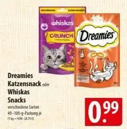 Famila Nord Ost Dreamies Katzensnack oder Whiskas Snacks Angebot