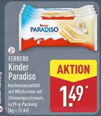 Aldi Nord Ferrero Kinder Paradiso Angebot