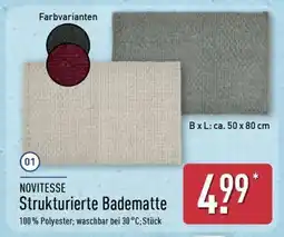 Aldi Nord NOVITESSE Strukturierte Badematte Angebot
