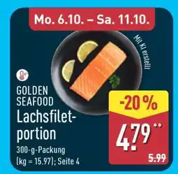 Aldi Nord GOLDEN SEAFOOD Lachsfiletportion Angebot