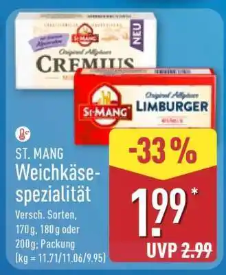 Aldi Nord ST. MANG Weichkäsespezialität Angebot