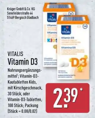 Aldi Nord VITALIS Vitamin D3 Angebot