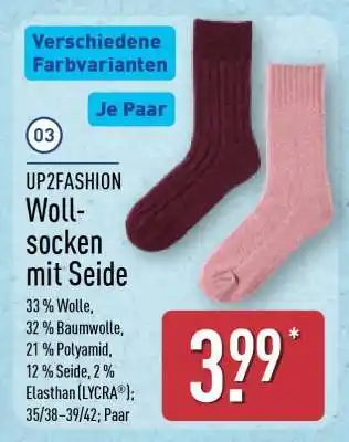 Aldi Nord UP2FASHION Wollsocken mit Seide Angebot