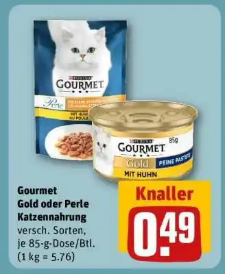 REWE Gourmet Gold oder Perle Katzennahrung Angebot