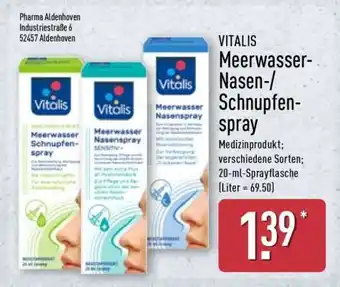 Aldi Nord VITALIS Meerwasser-Nasen-/Schnupfenspray Angebot