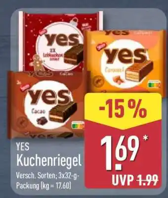 Aldi Nord YES Kuchenriegel Angebot
