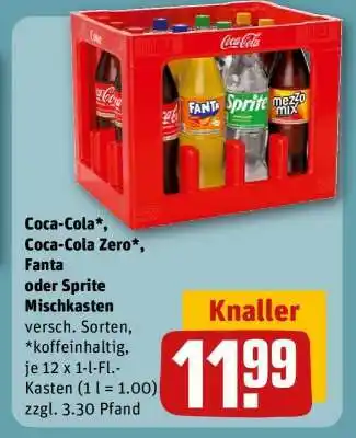 REWE Coca-Cola*, Coca-Cola Zero*, Fanta oder Sprite Mischkasten Angebot