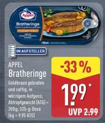 Aldi Nord APPEL Bratheringe Angebot