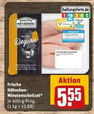 REWE Frische Hähnchen-Minuten­schnitzel Angebot