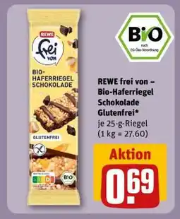 REWE REWE frei von – Bio-Haferriegel Schokolade Glutenfrei Angebot