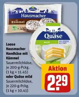 REWE Loose Hausmacher Handkäse mit Kümmel oder Quäse mild Angebot