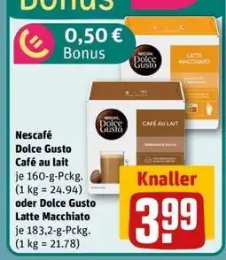 REWE Nescafé Dolce Gusto Café au lait oder Dolce Gusto Latte Macchiato Angebot