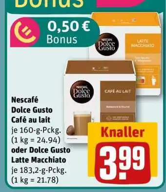 REWE Nescafé Dolce Gusto Café au lait oder Dolce Gusto Latte Macchiato Angebot