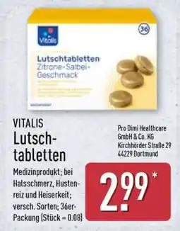 Aldi Nord VITALIS Lutschtabletten Angebot