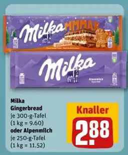 REWE Milka Gingerbread oder Alpenmilch Angebot