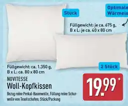 Aldi Nord NOVITESSE Woll-Kopfkissen Angebot