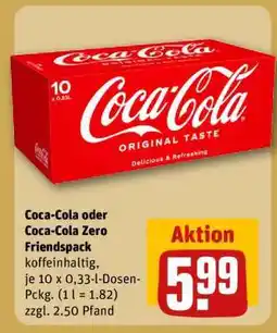 REWE Coca-Cola oder Coca-Cola Zero Friendspack Angebot