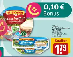 REWE Milkana Frischeschale Sahne oder Käse Vielfalt Angebot