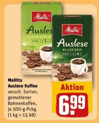 REWE Melitta Auslese Kaffee Angebot