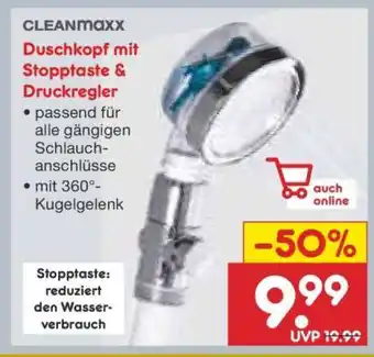 Netto Marken-Discount Duschkopf mit Stopptaste & Druckregler Angebot
