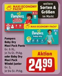 REWE Pampers Baby Dry Maxi Pack Pants Angebot