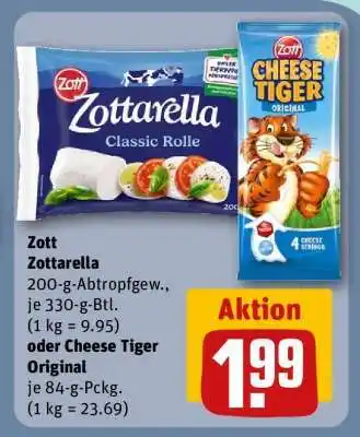 REWE Zott Zottarella oder Cheese Tiger Original Angebot