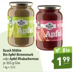 CITTI Markt Bauck Mühle Bio Apfel-Birnenmark oder Apfel-Rhabarbermus Angebot