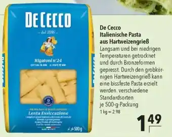 CITTI Markt De Cecco Italienische Pasta aus Hartweizengrieß Angebot