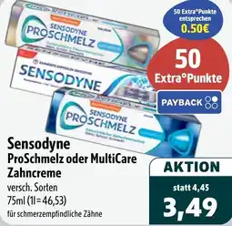 Aktiv Irma Sensodyne ProSchmelz oder MultiCare Zahncreme Angebot