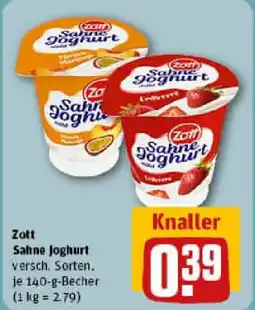 REWE Zott Sahne Joghurt Angebot