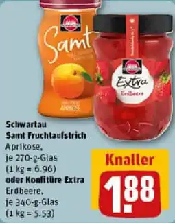 REWE Schwartau Samt Fruchtaufstrich oder Konfitüre Extra Angebot