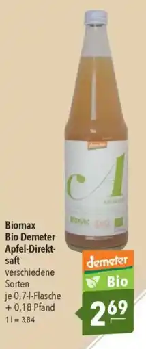 CITTI Markt Biomax Bio Demeter Apfel-Direktsaft Angebot