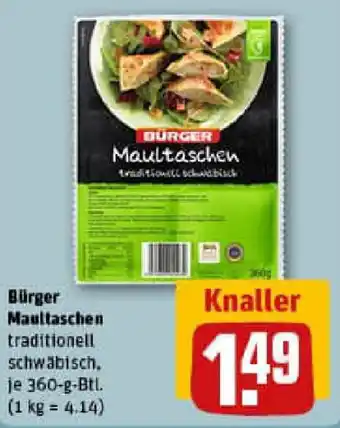 REWE Bürger Maultaschen Angebot