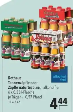 CITTI Markt Rothaus Tannenzäpfle oder Zäpfle naturtrüb auch alkoholfrei Angebot