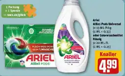 REWE Ariel Allin1 Pods Universal oder Colorwaschmittel flüssig Angebot