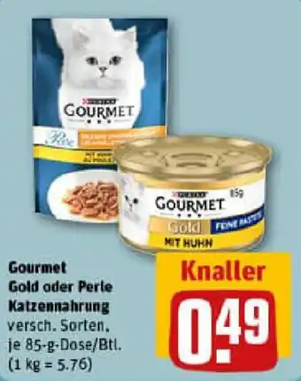 REWE Gourmet Gold oder Perle Katzennahrung Angebot