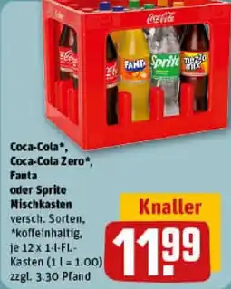 REWE Coca-Cola, Coca-Cola Zero Fanta oder Sprite Mischkasten Angebot