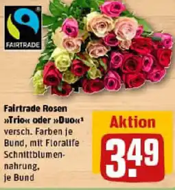 REWE Fairtrade Rosen Trio oder Duo Angebot