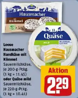 REWE Loose Hausmacher Handkäse mit Kümmel oder Quase mild Angebot