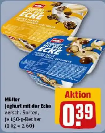 REWE Müller Joghurt mit der Ecke Angebot