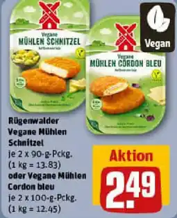 REWE Rügenwalder Vegane Mühlen Schnitzel oder Vegane Mühlen Cordon bleu Angebot