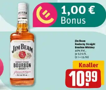 REWE Jim Beam Kentucky Straight Bourbon Whiskey Angebot