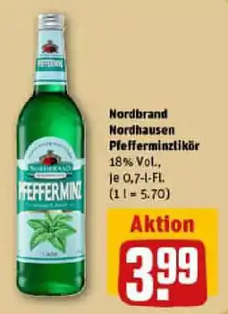 REWE Nordbrand Nordhausen Pfefferminzlikör Angebot