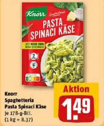 REWE Knorr Spaghetteria Pasta Spinaci Käse Angebot