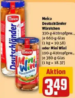 REWE Meica Deutschländer Würstchen oder Mini Wini Angebot