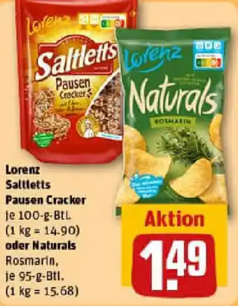 REWE Lorenz Saltletts Pausen Cracker oder Naturals Angebot